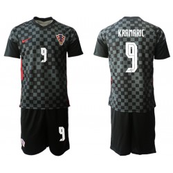 Camisola Croácia Andrej Kramaric 9 Criança Equipamento Segundo Euro 2020 Manga Curta